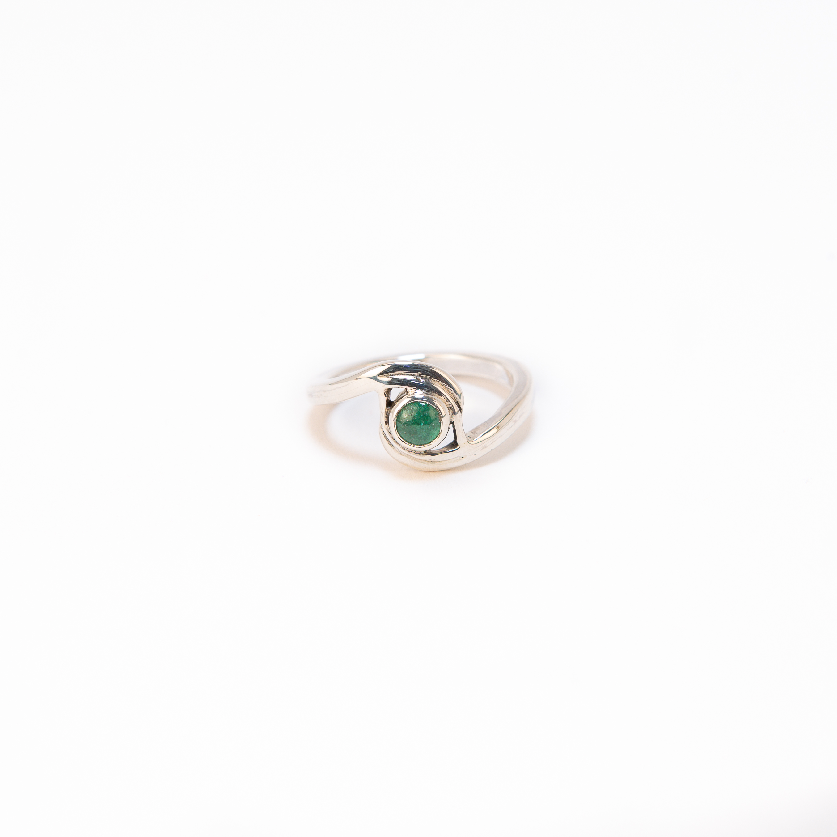 Bague en argent 925 et aventurine verte