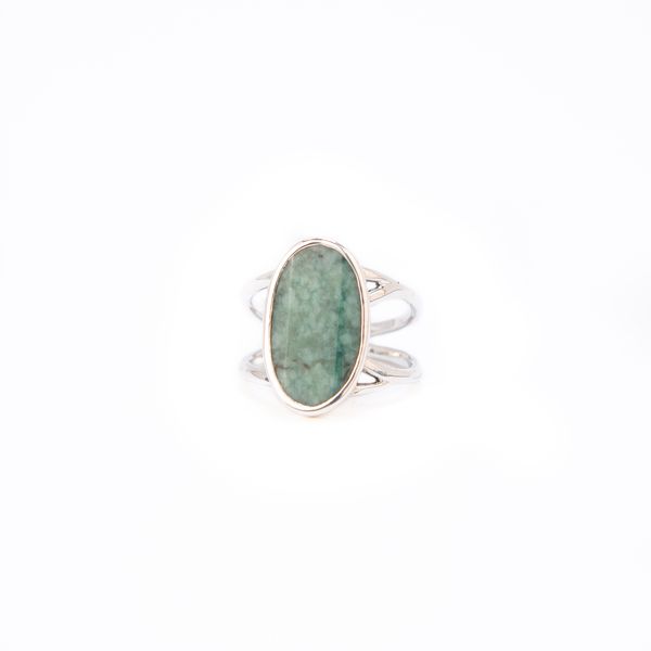 Bague en argent 925 et jade