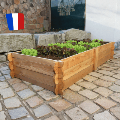 Maxi rectangle potager en bois non traité h 33 cm
